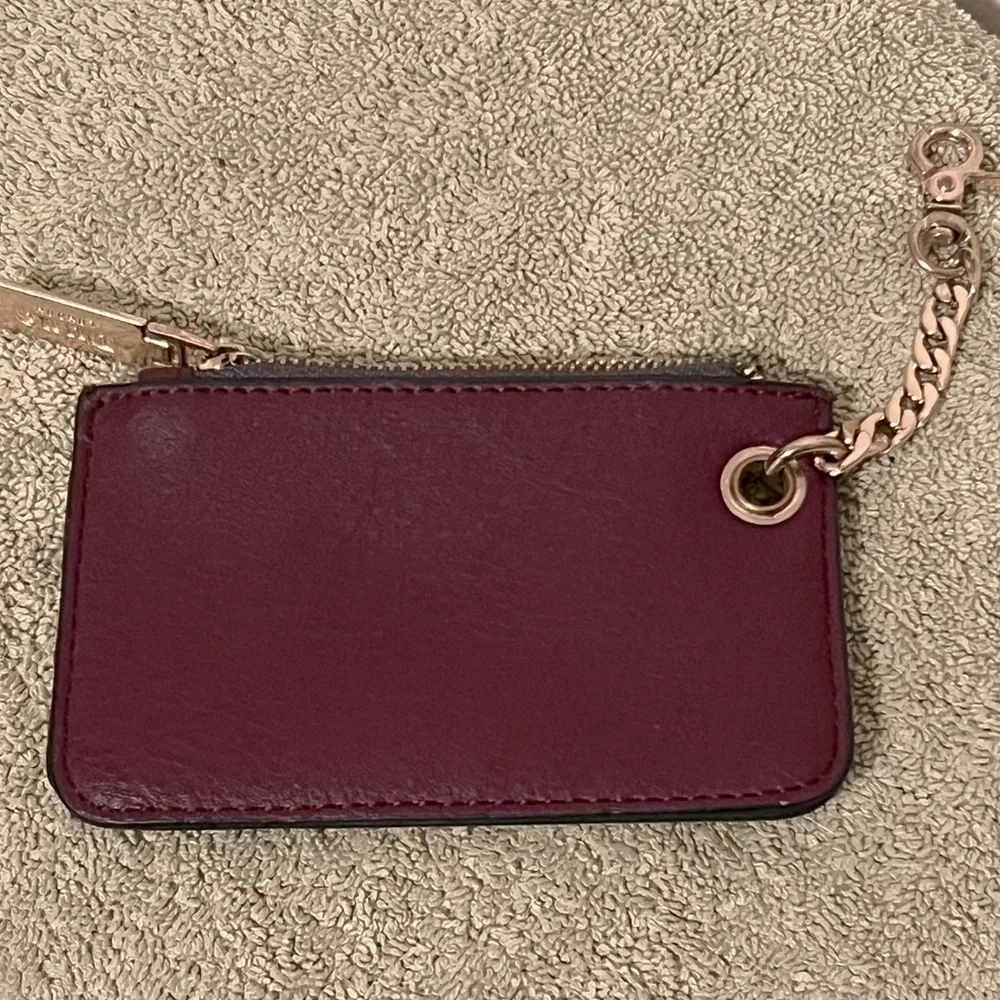 Dune London Leather Coin Purse Wallet With Gold-Tone Chain W/ Lobster Clasp EUC